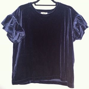 Madewell velvet top, size medium